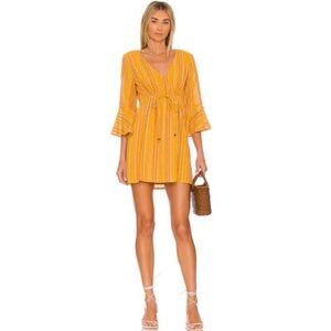 House of Harlow 1969 Makena Ochre colored Mini Dress Small